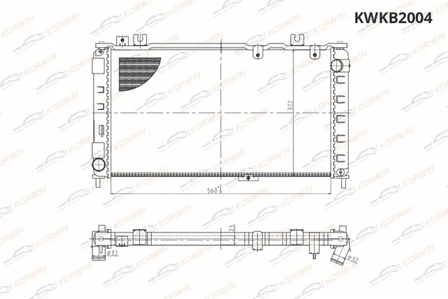 Радиатор охлаждения Lada Granta 10 Kalina Datsun 1 4i 1 6i MT AC сборный (Korwin) Korwin. Артикул KWKB2004