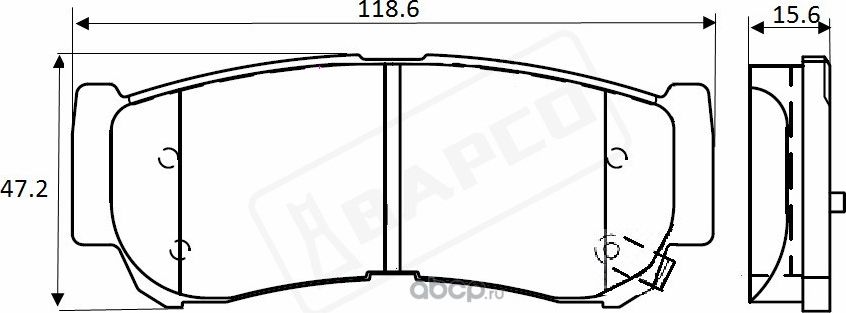 Колодки тормозные дисковые зад. HYUNDAI H-1 / STAREX 01-07 H-1 Box 2. (Bapco) Bapco. Артикул BP0610