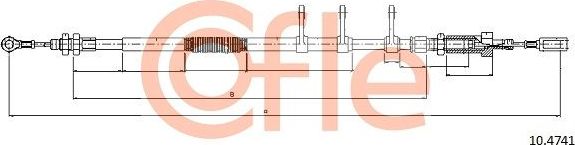 Трос ручника (тросик ручного тормоза) Cofle. Артикул 10.4741