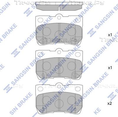 Тормозные колодки Sangsin Hi-Q задние для Lexus GS IV 2012-2018. Артикул SP2083