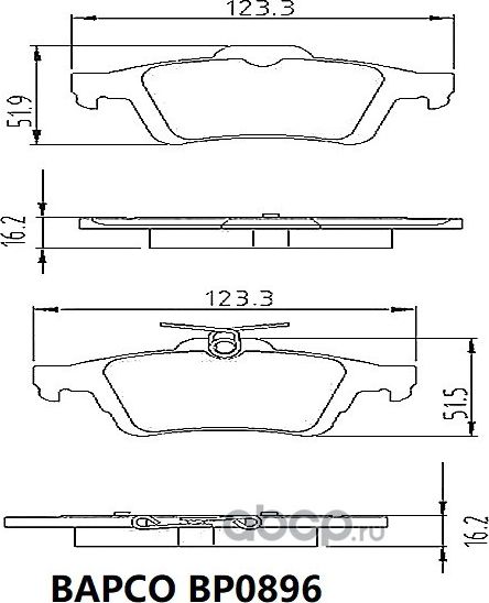 Колодки тормозные дисковые BP0896, (Bapco) Bapco. Артикул BP0896