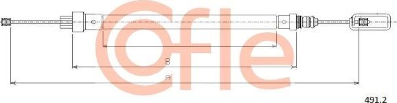 Трос ручника (тросик ручного тормоза) Cofle. Артикул 92.491.2