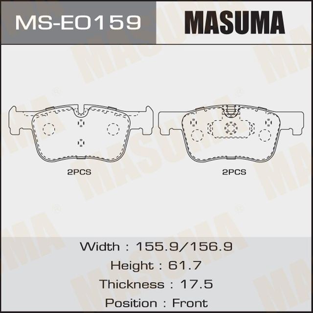 Тормозные колодки Masuma. Артикул MS-E0159