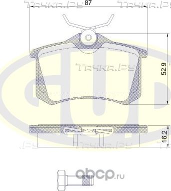 Тормозные колодки G.U.D. задние для Audi A3 I (8L) 1996-2003. Артикул GBP026305