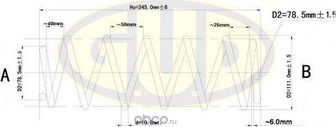 Пружина подвески G.U.D. задняя для Peugeot 307 I 2000-2009. Артикул GCS266715