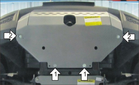 Защита алюминиевая Мотодор для переднего бампера, радиатора, рулевых тяг Land Rover Discovery IV 2009-2016. Артикул 33210