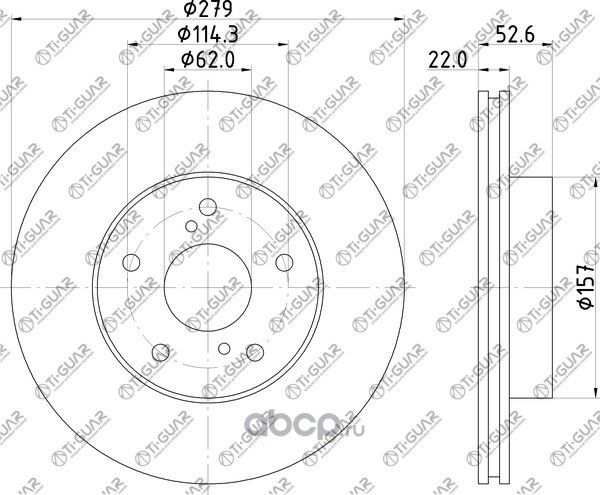 Диск тормозной (TI-Guar). Артикул TG4351228070