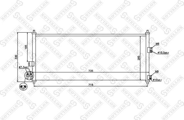 Радиатор кондиционера (конденсатор) Stellox для Nissan Almera N16 2000-2006. Артикул 10-45032-SX