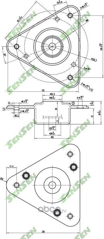 ОПОРА АМОРТИЗАТОРА ПЕРЕДНЕГО ВЕРХНЯЯ LADA VESTA (Sensen). Артикул M61207