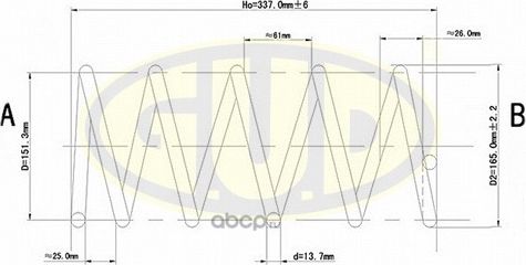 Пружина подвески G.U.D. передняя для Hyundai Elantra III (XD) 2000-2006. Артикул GCS037213