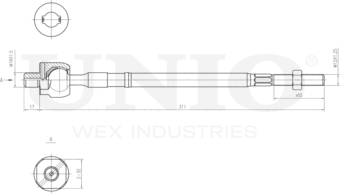 Тяга рулевая (Unio). Артикул SSP-30011