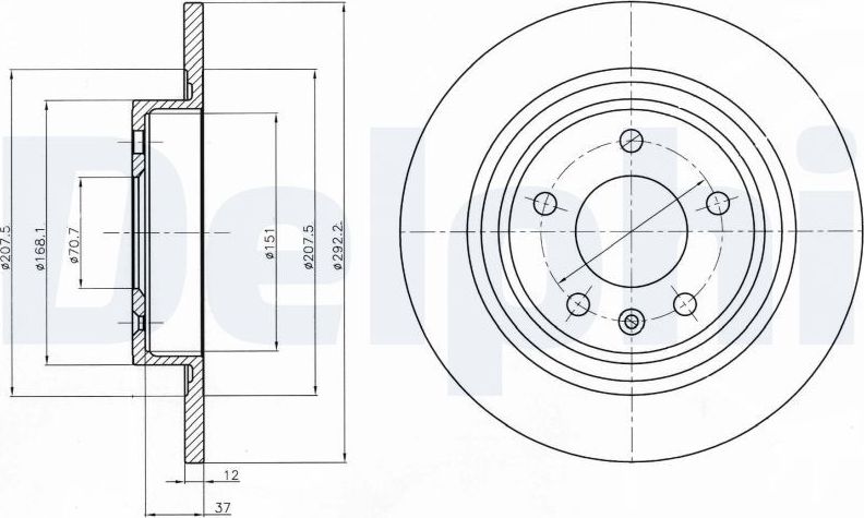 Тормозной диск Delphi. Артикул BG4279