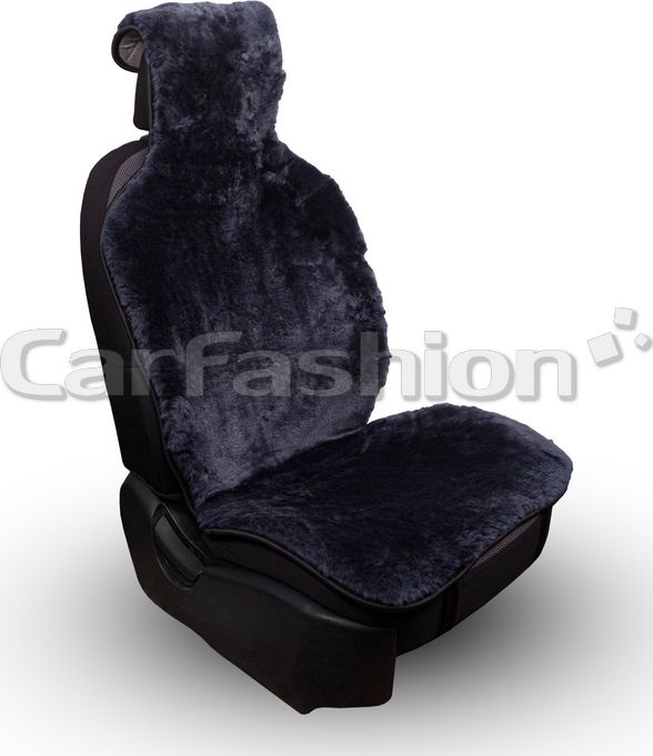Накидки универсальные CarFashion Lama Plus из натурального меха на сидения авто, цвет Серый. Артикул 22337