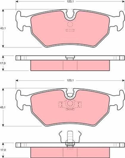 Тормозные колодки TRW задние для Jaguar XJS 3 1993-1996. Артикул GDB1109