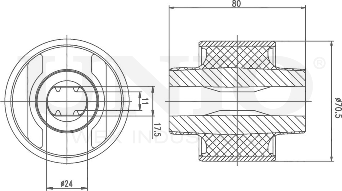 Сайлентблок рычага подвески (Unio). Артикул RMP-20117