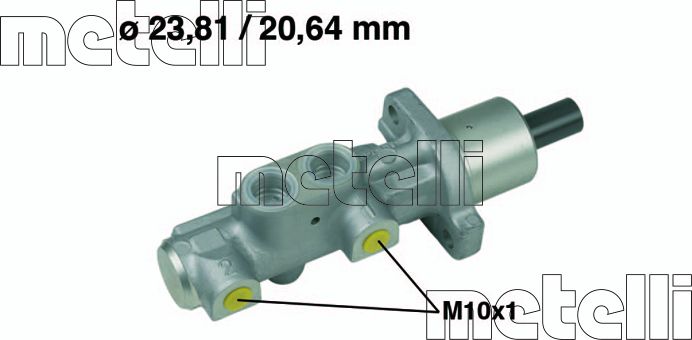 Тормозной цилиндр главный Metelli (алюминий). Артикул 05-0575