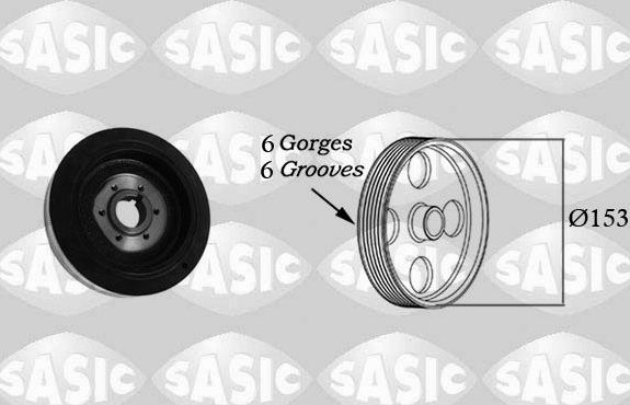 Шкив коленвала Sasic для Citroen Jumper I 2001-2006. Артикул 2150026