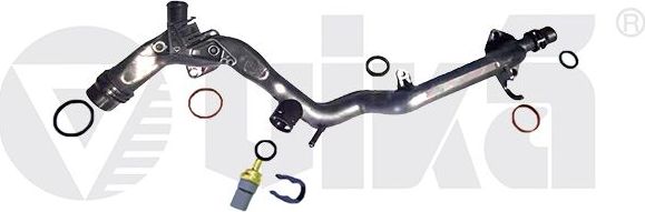 Патрубок радиатора (системы охлаждения) Vika (полимерный материал). Артикул 11211892601