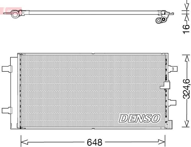 Радиатор кондиционера (конденсатор) Denso для Audi Q5 I (8R) 2012-2017. Артикул DCN02044