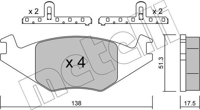 Тормозные колодки Metelli передние для SEAT Ibiza II 1993-1999. Артикул 22-0047-0K
