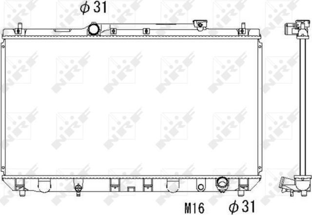 Радиатор охлаждения двигателя NRF EASY FIT для Toyota Camry 20 (V20, XV20) 1997-2002. Артикул 53307