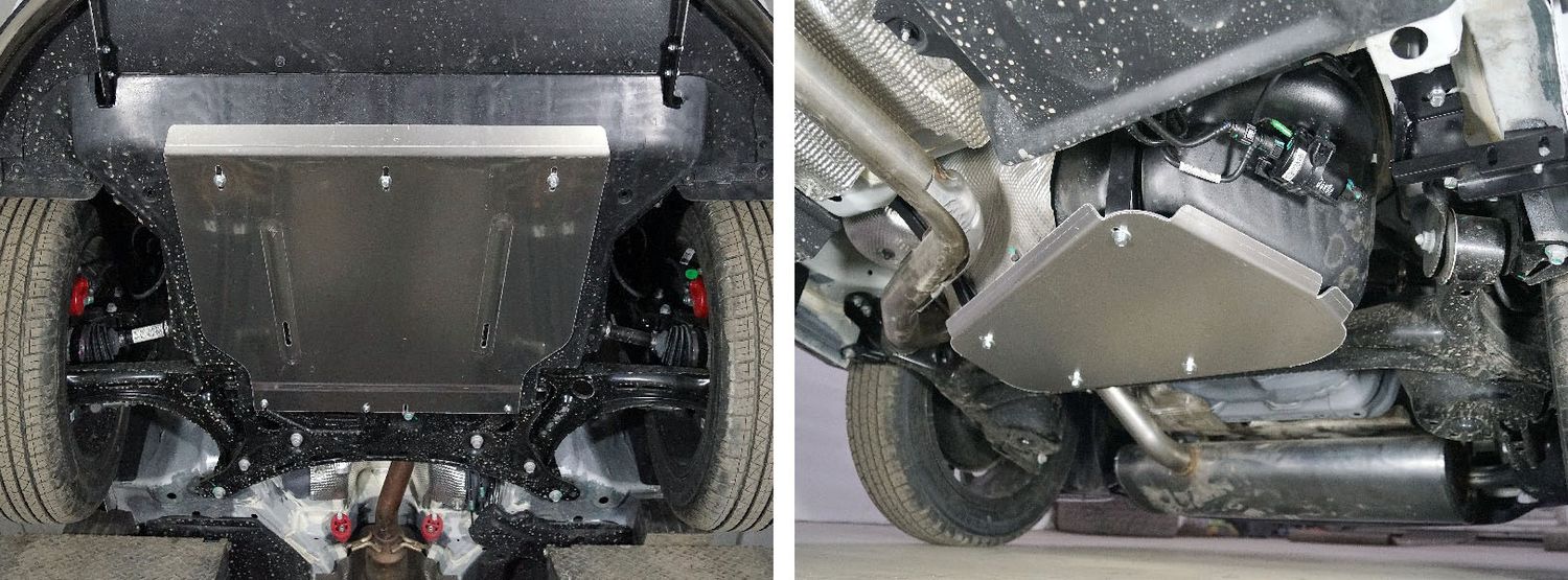 Защита алюминиевая ТСС (4 мм) для картера, КПП, бака Geely Coolray 2020-2026. Артикул ZKTCC00437K