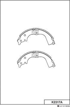Тормозные колодки MK Kashiyama задние для Daihatsu Rocky 1985-1998. Артикул K2317A