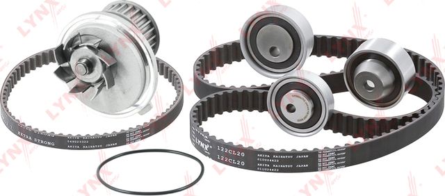 Помпа (водяной насос) с комплектом ремня ГРМ LYNXauto. Артикул PW-1359