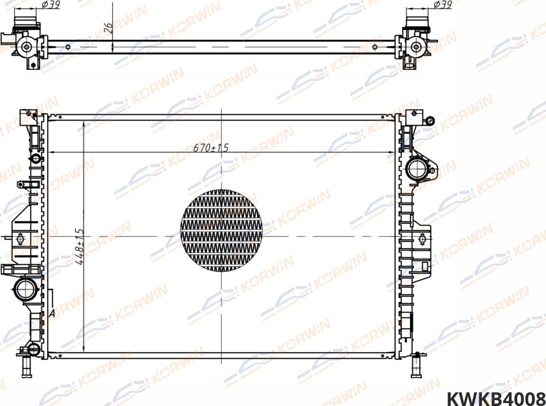 Радиатор охлаждения Ford Mondeo IV 1.6-2.3/XC60/XC70 (07-) (гарантия 2 года) (Korwin). Артикул KWKB4008