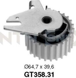 Натяжной ролик (натяжитель) ремня ГРМ NTN / SNR для Fiat Coupe 1996-1998. Артикул GT358.31
