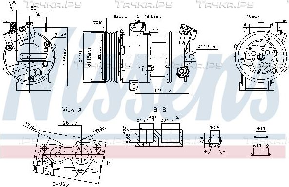 Компрессор кондиционера Nissens ** FIRST FIT ** для Opel Movano III 2010-2026. Артикул 890947