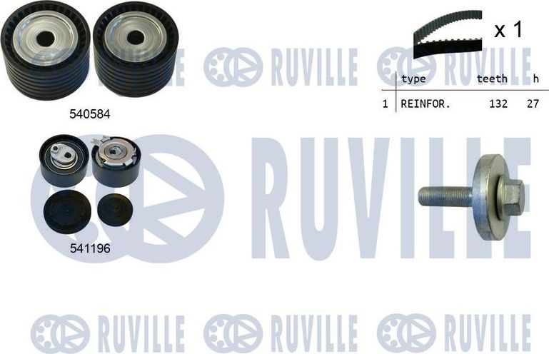 Ремень ГРМ с роликами (комплект) Ruville. Артикул 550109