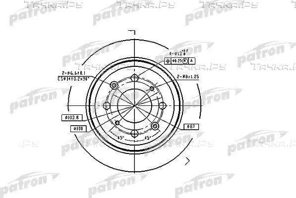 Тормозной диск Patron задний для Rover 45 2000-2005. Артикул PBD2646