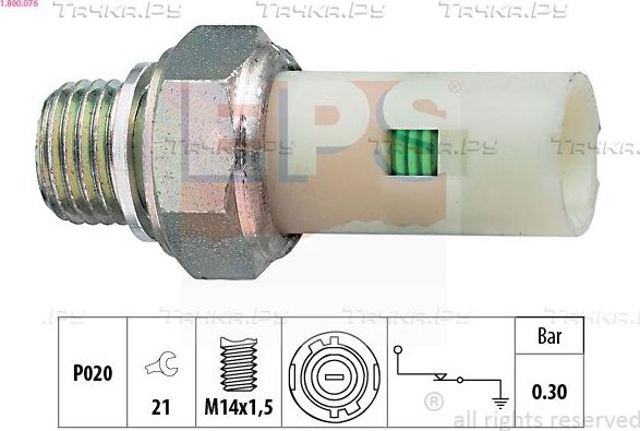 Датчик давления масла EPS Made in Italy - OE Equivalent для Nissan Almera N16 2003-2006. Артикул 1.800.076