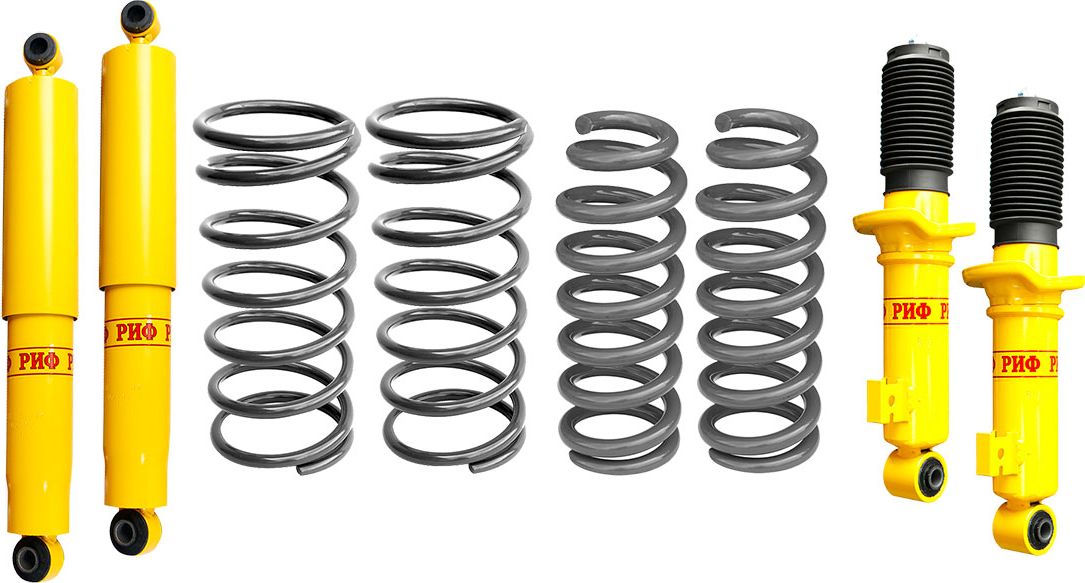 Лифт-комплект РИФ мягкий для Mitsubishi Pajero Sport III 2015-2026, лифт 40 мм, нагрузка передних пружин + 80 кг, задних +0-200 кг. Артикул RIF-PS3-B