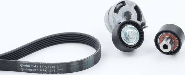 Приводной ремень поликлиновой с роликами (комплект) ContiTech для Mazda 2 I (DY) 2003-2007. Артикул 6PK1345K1