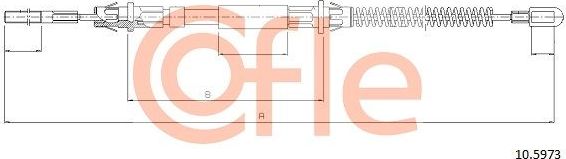 Трос ручника (тросик ручного тормоза) Cofle. Артикул 92.10.5973