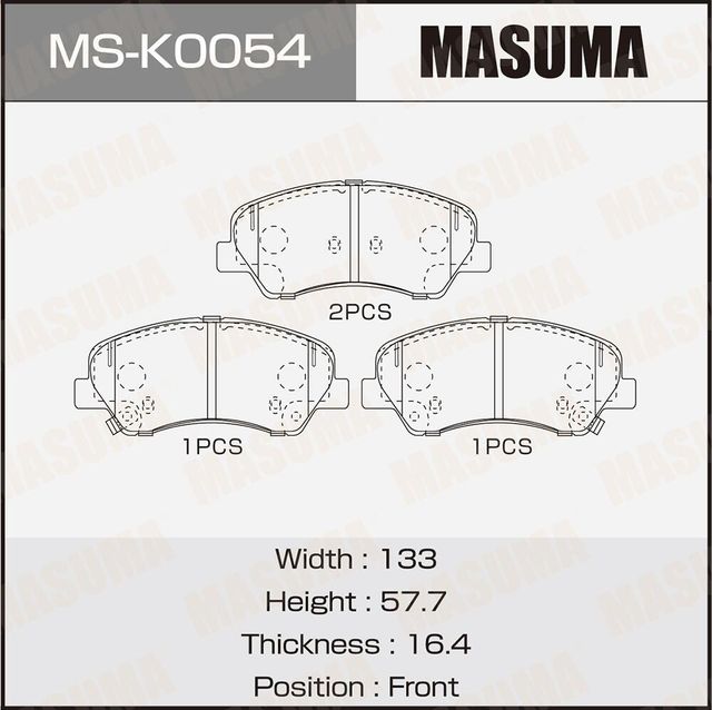 Колодки дисковые MASUMA, P30122 front (1/12) Masuma. Артикул MSK0054
