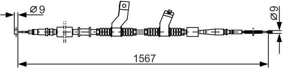 Трос ручника (тросик ручного тормоза) Bosch. Артикул 1 987 482 354