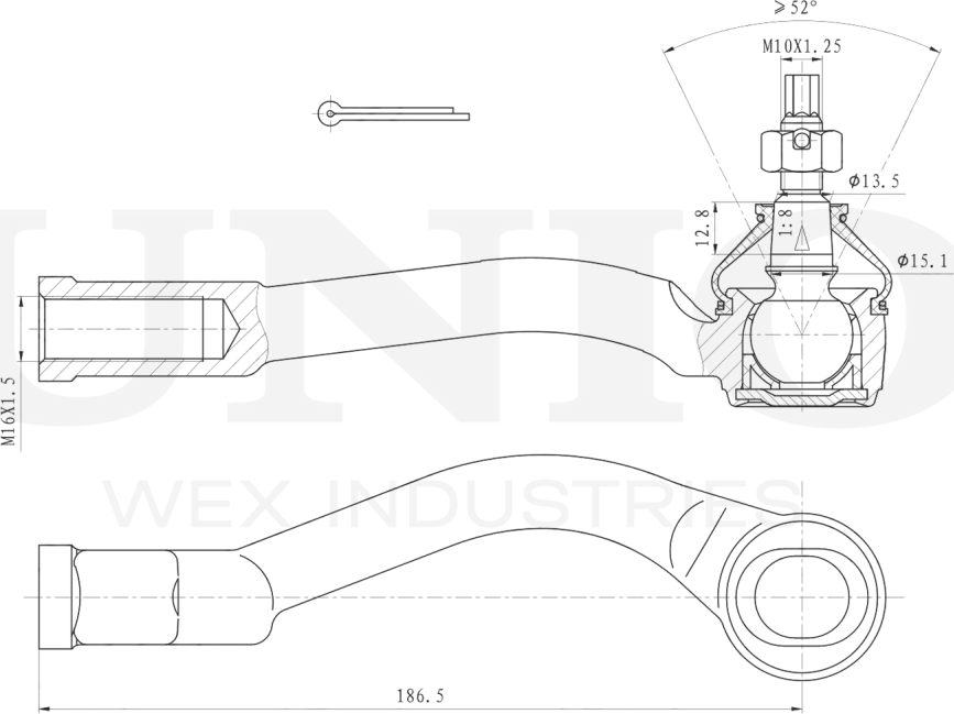 Наконечник рулевой тяги (Unio). Артикул SSP-10163
