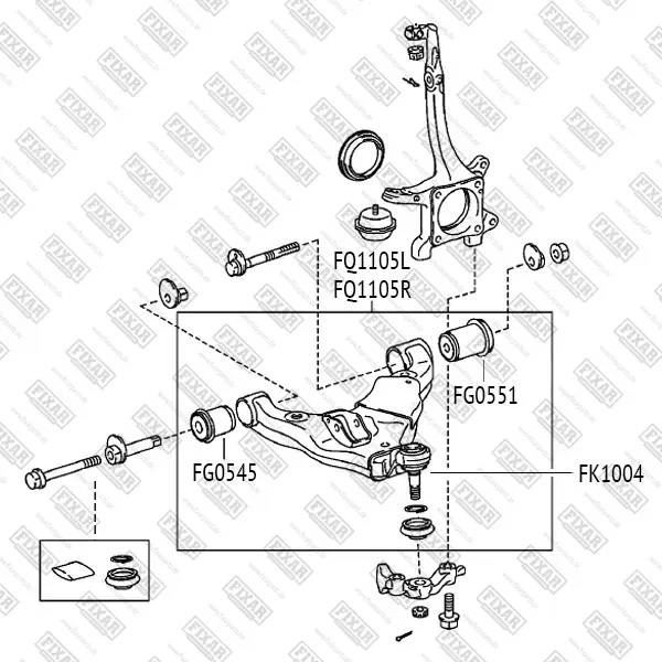 Сайлентблок рычага TOYOTA LAND CRUISER PRADO 09- передн.подв.задн. (Fixar) Fixar. Артикул FG0551