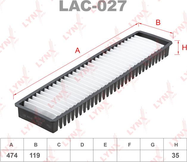 Салонный фильтр LYNXauto. Артикул LAC-027