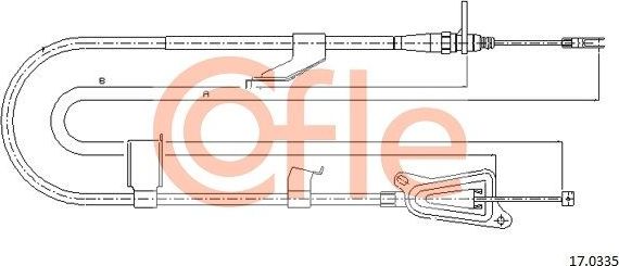Трос ручника (тросик ручного тормоза) Cofle. Артикул 92.17.0335