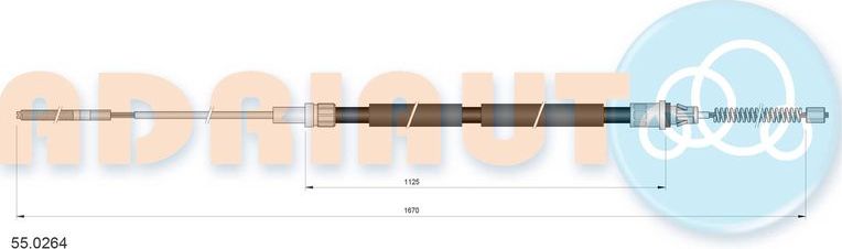 Трос ручника (тросик ручного тормоза) Adriauto. Артикул 55.0264