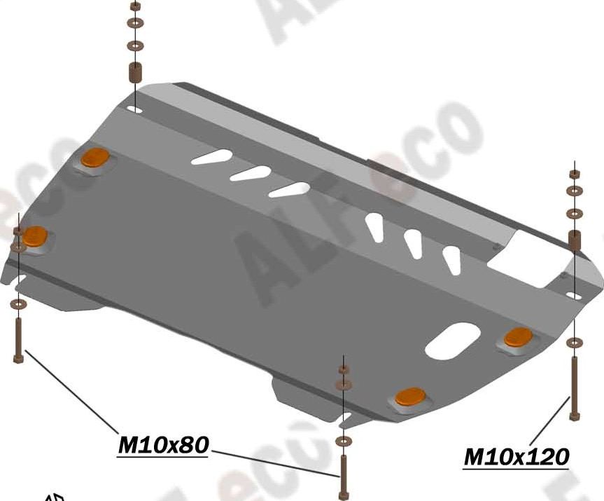 Защита алюминиевая Alfeco для картера и КПП Toyota Camry 40 (V40, XV40) XV40 2006-2011. Артикул ALF.24.03 AL4