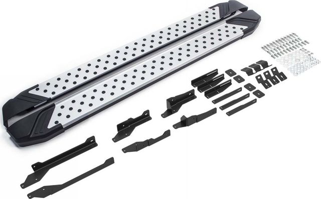 Пороги на автомобиль "Bmw-Style круг" Rival для Exeed TXL 2020-2026. Артикул D180AL.0907.1