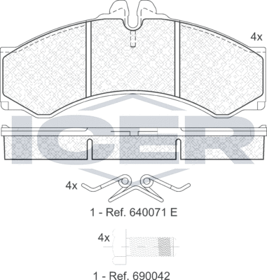 Тормозные колодки Icer передние/задние для Volkswagen LT II 1996-2006. Артикул 141126-204