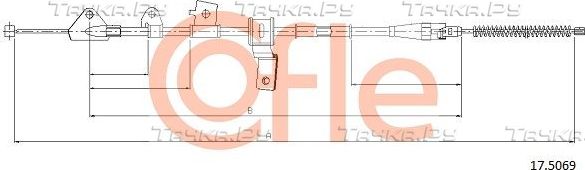 Трос ручника (тросик ручного тормоза) Cofle. Артикул 92.17.5069