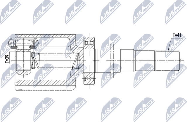Шрус внутренний (граната) NTY передний правый для Mercedes-Benz Sprinter 907, 910 2018-2026. Артикул NPW-ME-169
