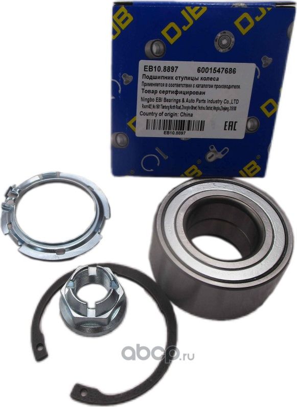Подшипник ступицы колеса (комплект) передней правой/левой RENAULT LOGAN 04- 11/0 (DJB). Артикул EB108897
